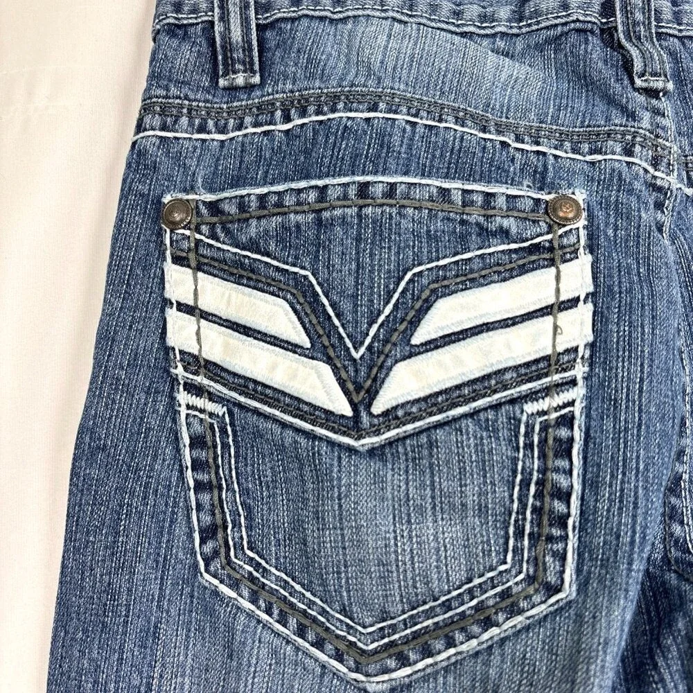 Royal Premium Jeans Men's 31x30‎ Straight Leg Distressed Embroidered Pockets